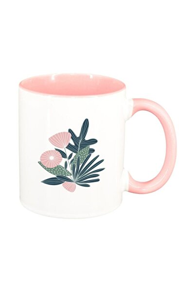 INOVATIX Cana alba personalizata, Flowers, interior roz, D1461, INOVATIX®. 330ml