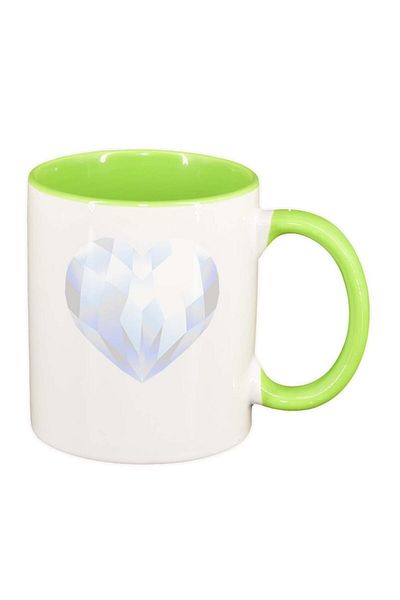 INOVATIX Personalized white mug, Love, light green interior, D385, INOVATIX®. 330ml