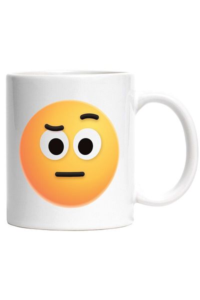 INOVATIX Personalized white mug, Emoticon, Emoji, Confused, INOVATIX®. 330ml