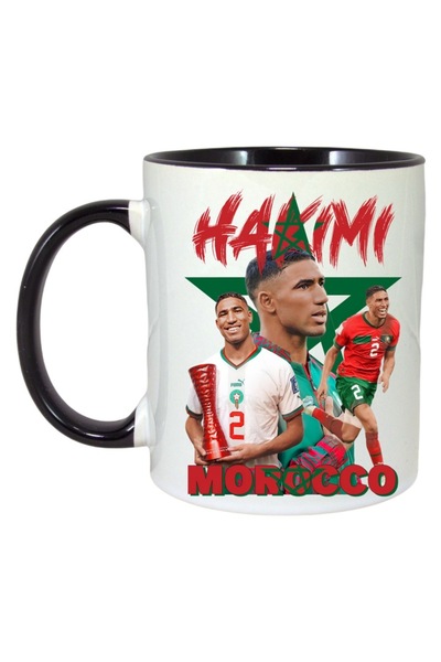 INOVATIX Εξατομικευμένη Λευκή Κούπα, Hakimi Best, Μαύρη Λαβή και Εσωτερικό, ®...