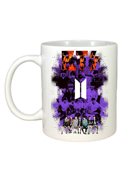 INOVATIX Cana Alba Personalizata, Formatia/trupa Bts 6, Maner Si Interior Alb...