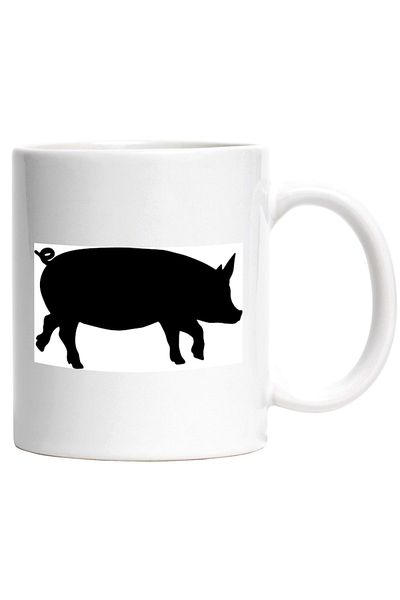 INOVATIX Personalized white mug, a piglet - running energetically, INOVATIX®. 330ml