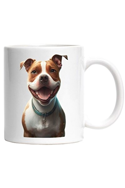 INOVATIX Εξατομικευμένη λευκή κούπα, Πορτρέτο, Σκύλος, Πράσινο κολάρο, Χαμόγε...