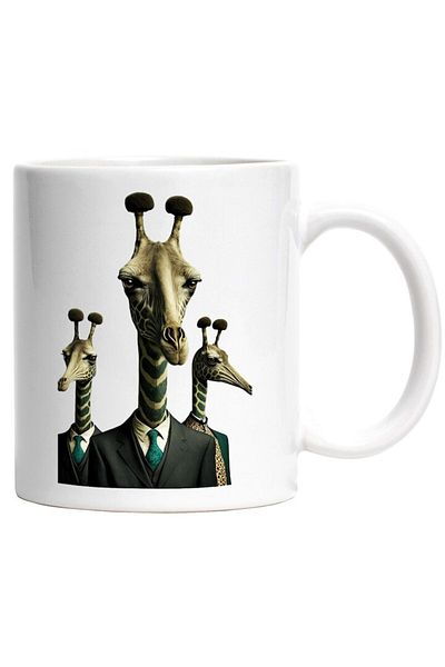 INOVATIX Personalized white mug, Giraffes, Animals, Costume, Business, INOVATIX®. 330ml