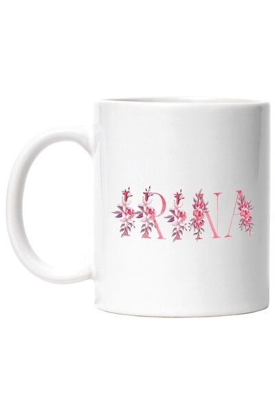 INOVATIX Cana alba personalizata, Numele Irina, Floral, Colorat, Creativ, Fru...