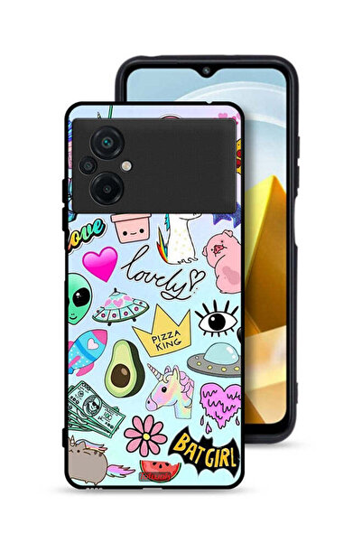 Tolwak غطاء حماية لهاتف Xiaomi Poco M5 4G بملصقات جميلة