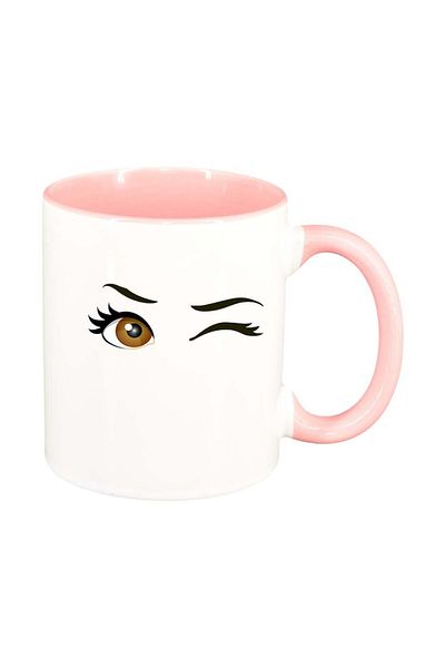 INOVATIX Personalized white mug, Blink, pink interior, D375, INOVATIX®. 330ml