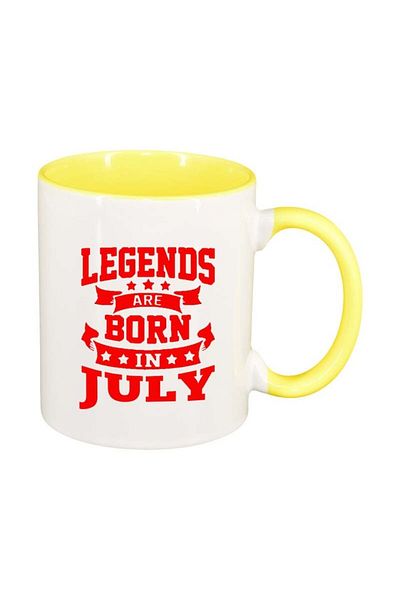 INOVATIX Personalized white mug, Legend, yellow interior, D77, INOVATIX®. 330ml