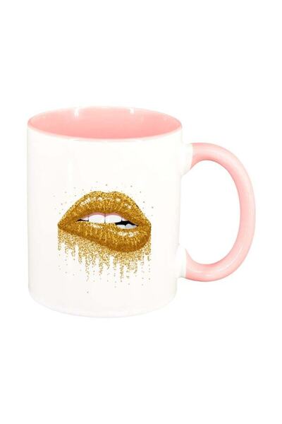 INOVATIX Cana alba personalizata, Lips, interior roz, D250, INOVATIX®. 330ml