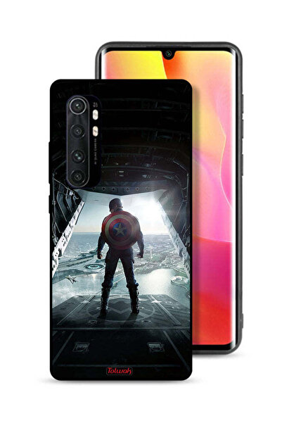 Tolwak غطاء حماية لهاتف شاومي مي نوت 10 لايت بتصميم صورة كابتن أمريكا