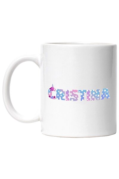 INOVATIX Cana alba personalizata, Numele Cristina, Unicorn, Printesa, Fairyta...