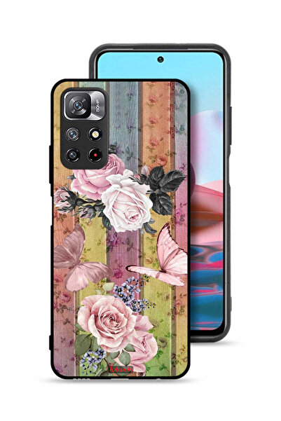 Tolwak غطاء حماية لهاتف شاومي ريدمي نوت 11 4G بنقشة فراشات الخوخ والورود