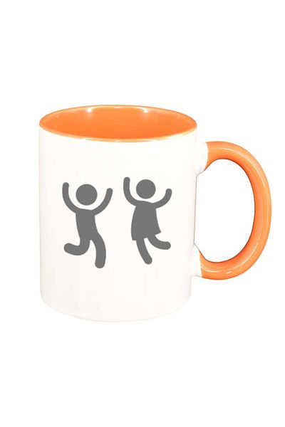 INOVATIX Personalized white mug, Figure, orange interior, D264, INOVATIX®. 330ml