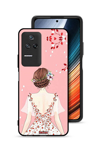 Tolwak Xiaomi Poco F4 Protective Case Cover Standing Girl Art