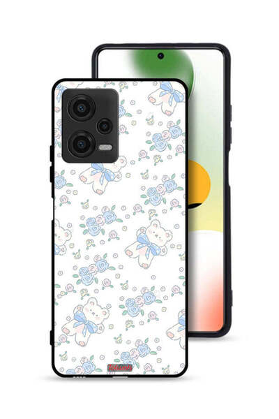 Tolwak غطاء حماية لهاتف شاومي بوكو X5 مع أيقونة دب تيدي لطيف وزهور