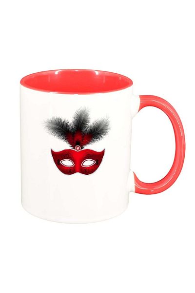 INOVATIX Personalized white mug, Carnival, red interior, D406, INOVATIX®. 330ml