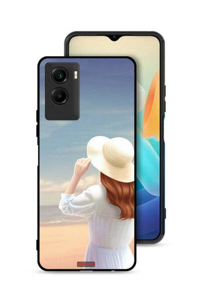 Tolwak Vivo Y55s 5G (2021) Protective Case Cover Hat Girl Standing