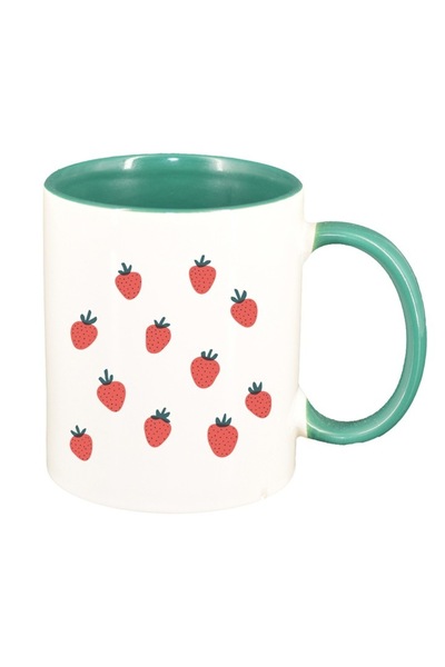 INOVATIX Cana alba personalizata, Strawberry, interior verde, D1464, INOVATIX...