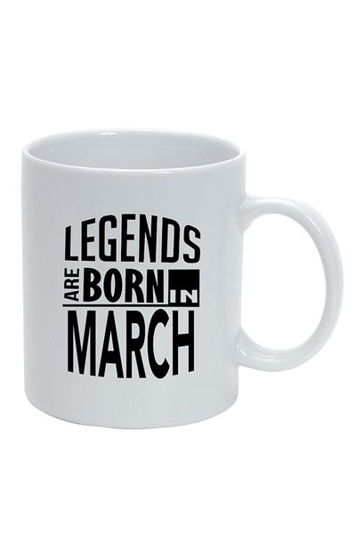 INOVATIX Personalized white mug, personalized Legend are born in March, 76, INOVATIX®. 330ml