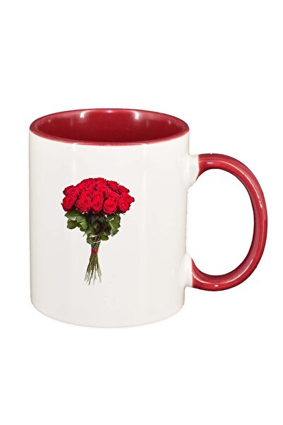 INOVATIX Cana alba personalizata, Rose, interior rosu, D363, INOVATIX®. 330ml