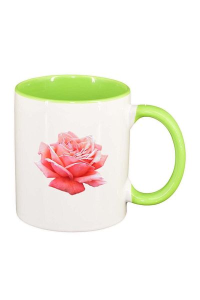 INOVATIX Cana alba personalizata, Rose, interior verde deschis, D312, INOVATIX®. 330ml