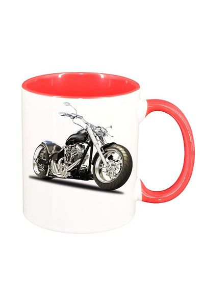 INOVATIX Personalized white mug, Motor, red interior, D49, INOVATIX®. 330ml