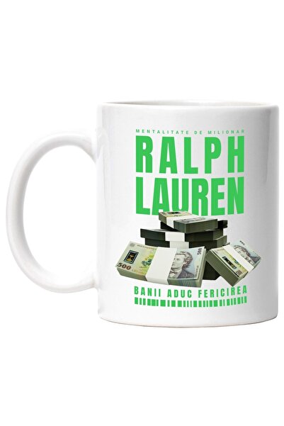 INOVATIX Εξατομικευμένη λευκή κούπα, _Ralph Lauren_ - Money Bring Happiness, ...