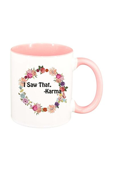 INOVATIX Cana alba personalizata, Flori, Karma..., interior roz, D1054, INOVA...