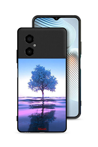 Tolwak غطاء حماية لهاتف Xiaomi Poco M4 5G بتصميم شجرة نيون وانعكاس مائي فني رقمي