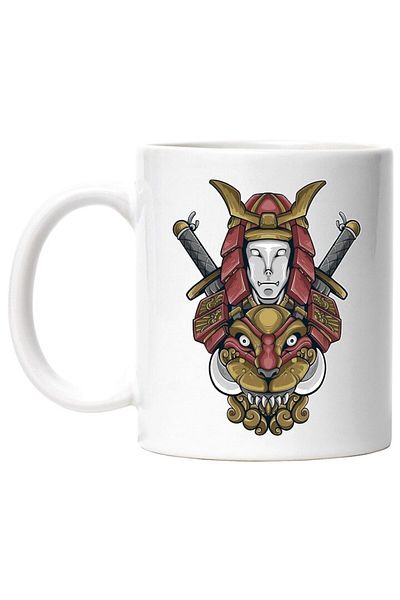 INOVATIX Personalized white mug, Samurai, Sword, Monster, Fangs, Asian, Armor, INOVATIX®. 330ml