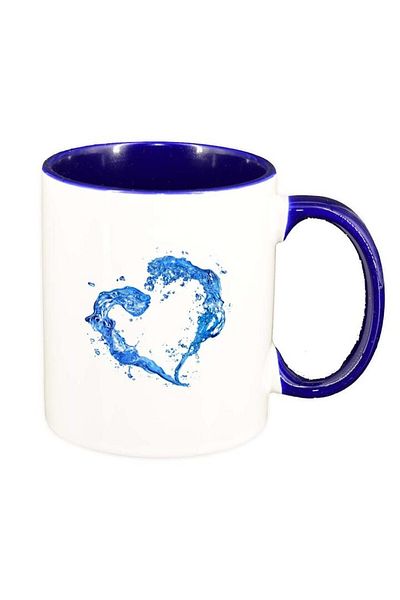 INOVATIX Personalized white mug, Heart, dark blue interior, D235, INOVATIX®. 330ml