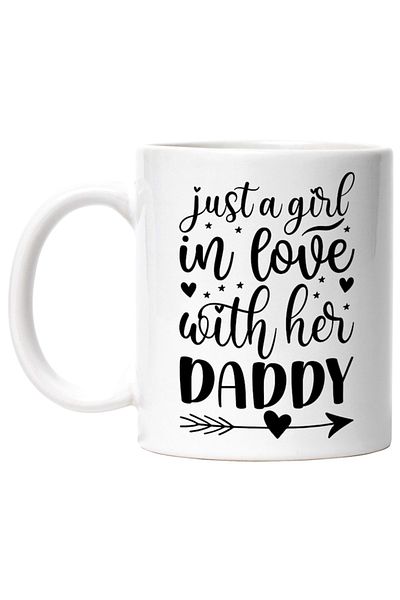 INOVATIX Personalized white mug, for a girl who loves her father - hearts, INOVATIX®. 330ml