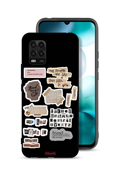 Tolwak غطاء حماية لهاتف شاومي مي 10 لايت 5G، ملصقات اقتباسات الحظ السعيد