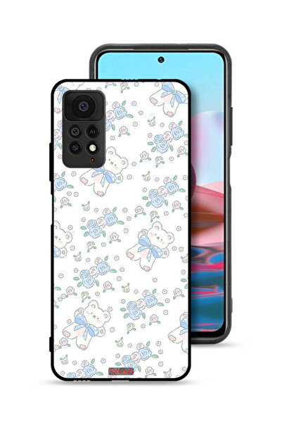 Tolwak غطاء حماية لهاتف شاومي ريدمي نوت 11 برو 5G مع دب تيدي لطيف وأيقونة زهور