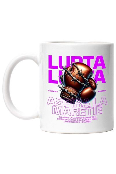 INOVATIX Personalized white mug, FIGHT - Aspira La Maretie, INOVATIX®. 330ml