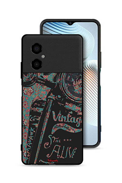 Tolwak Xiaomi Poco M4 5G Protective Case Cover Vintage Motorbike