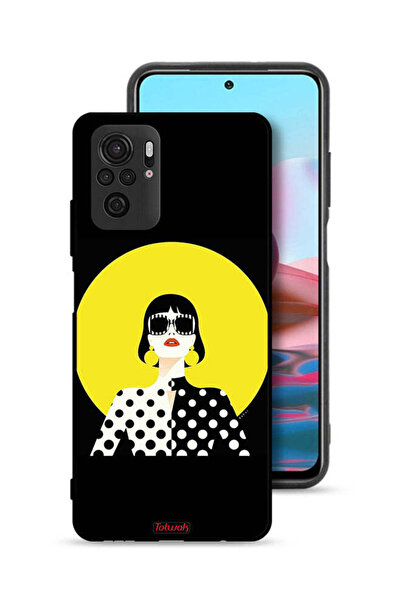 Tolwak Xiaomi Redmi Note 10S Protective Case Cover Stylish Girl Art