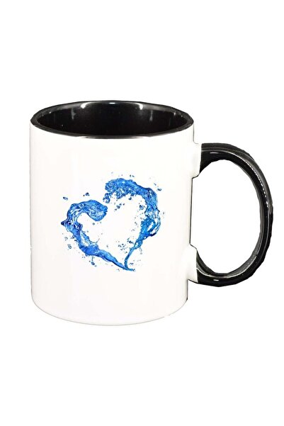 INOVATIX Cana alba personalizata, Inima, interior negru, D235, INOVATIX®. 330ml