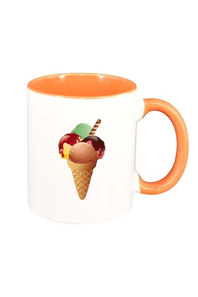 INOVATIX Εξατομικευμένη λευκή κούπα, Lollypop, πορτοκαλί εσωτερικό, D408, INO...