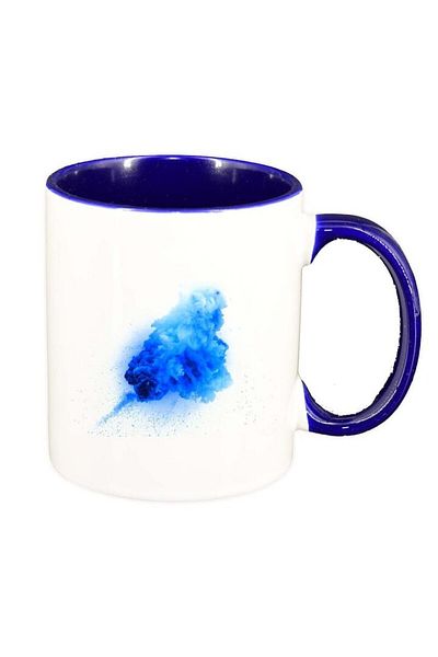 INOVATIX Personalized white mug, Colour, dark blue interior, D222, INOVATIX®. 330ml