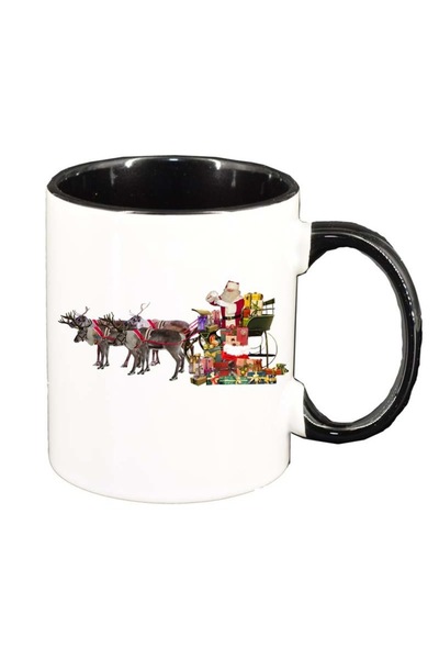 INOVATIX Cana alba personalizata, Mos Craciun, interior negru, D168, INOVATIX...