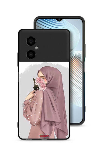 Tolwak غطاء حماية لهاتف شاومي بوكو M4 5G برسومات فتاة تحمل ورودًا