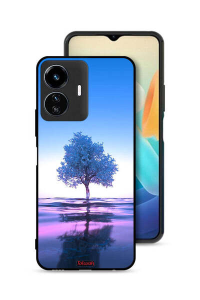 Tolwak غطاء حماية لهاتف Vivo Y77e 5G بتصميم شجرة نيون وانعكاس مائي فني رقمي