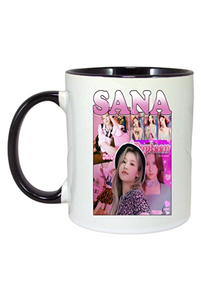 INOVATIX Cana Alba Personalizata, Formatia/trupa Sana, Maner Si Interior Negru, ®. 330ml