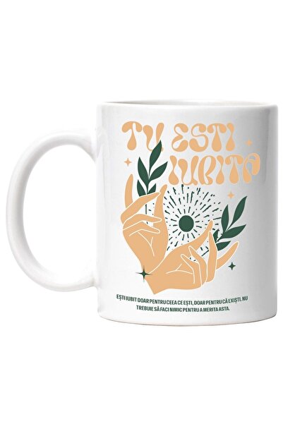 INOVATIX Cana alba personalizata, Tu esti iubita self love apreciere fii tu, ...