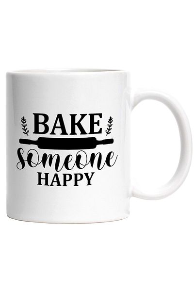 INOVATIX Personalized white mug, message urging you to make someone happy, INOVATIX®. 330ml