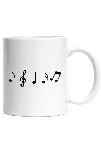 INOVATIX Personalized white mug, for music lovers - musical notes rhythm, INOVATIX®. 330ml