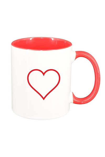 INOVATIX Personalized white mug, Love, red interior, D326, INOVATIX®. 330ml