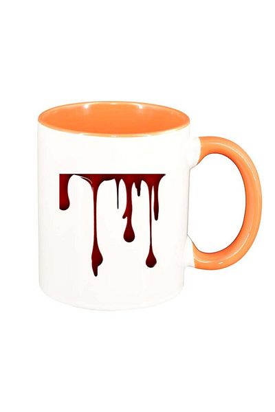 INOVATIX Personalized white mug, Chocolate, orange interior, D239, INOVATIX®. 330ml