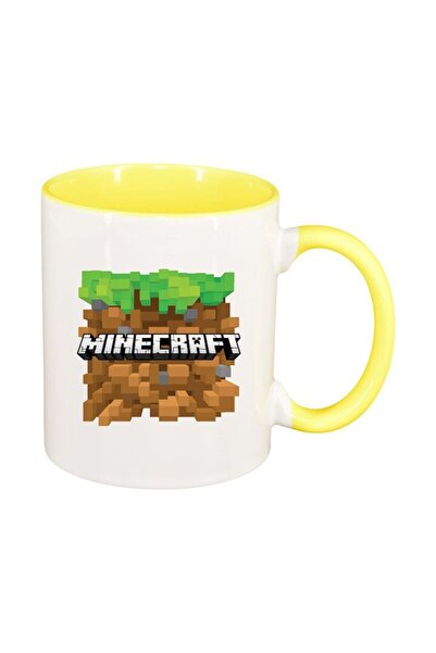 INOVATIX Персонализирана бяла чаша, Minecraft, жълта вътрешност, D1472, INOVA...